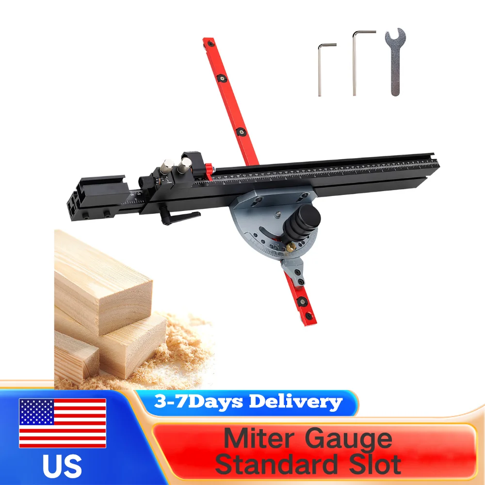

Dual Scale System Woodworking Miter Gauge Adjustable Standard Slot 3/4 X 3/8 Inches Table Saw Precision Miter Gauge System 11 Pr