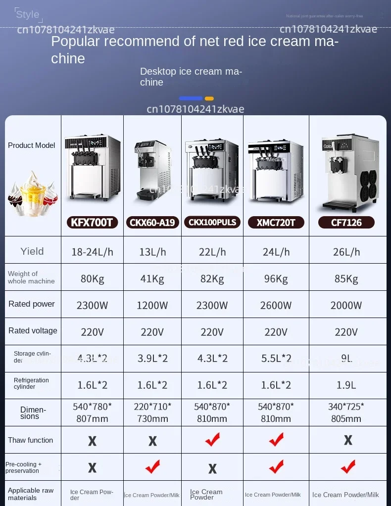 13L/h ice cream machine pre-cooling and preservation CKX60-A19 commercial automatic soft ice cream machine