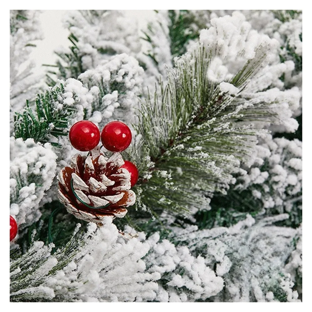 

PVC Christmas Garland with Snow Covered Effect for Tree and Home Party Decoration Featuring Traditional Holiday Theme