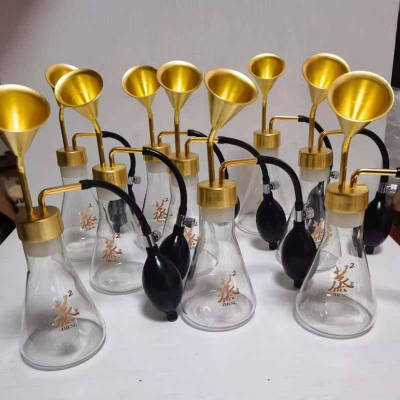 

300ml Brass Perfume Smell Display Glass Bottle 300ml Perfume Fragrance Essential Oil Coffee Test Glass Bottles