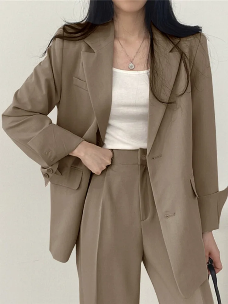 Women Blazer Elegant Fashion Casual Solid Color All-match Turndown Collar Chic Classic Clothing Blazer Spring Autumn NEW 2023