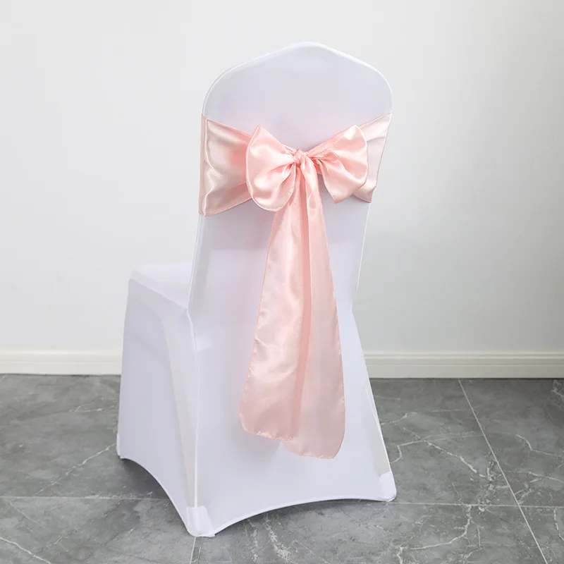 

Polyester Chair Sashes Wedding Decor Bow Tie Ribbon Knot Cover Seat Back Belt Table Runner Banquet Country Party Event Decor