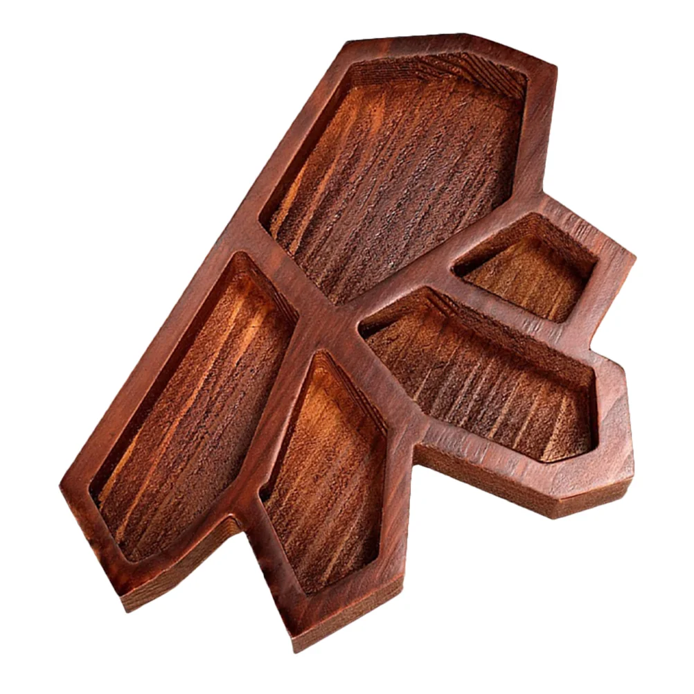 

Accessories Crystal Shaped Tray Jewelry Divided Serving with Sealing Lid Wooden Display