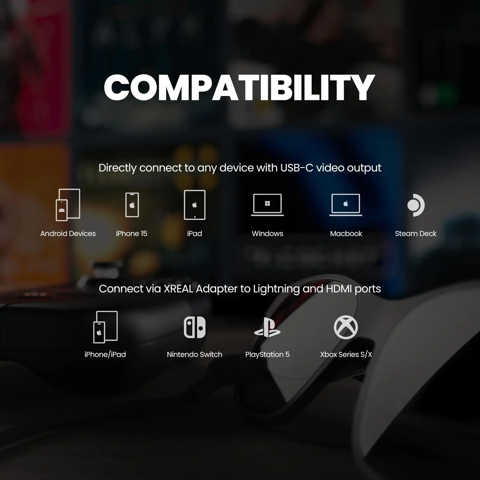 XREAL Nreal Air 2 Pro Kacamata AR Pintar Layar Maks 330 "Bioskop Pribadi dengan Balok Pro Kotak TV Portabel untuk Iphone/Android/PC Gaming