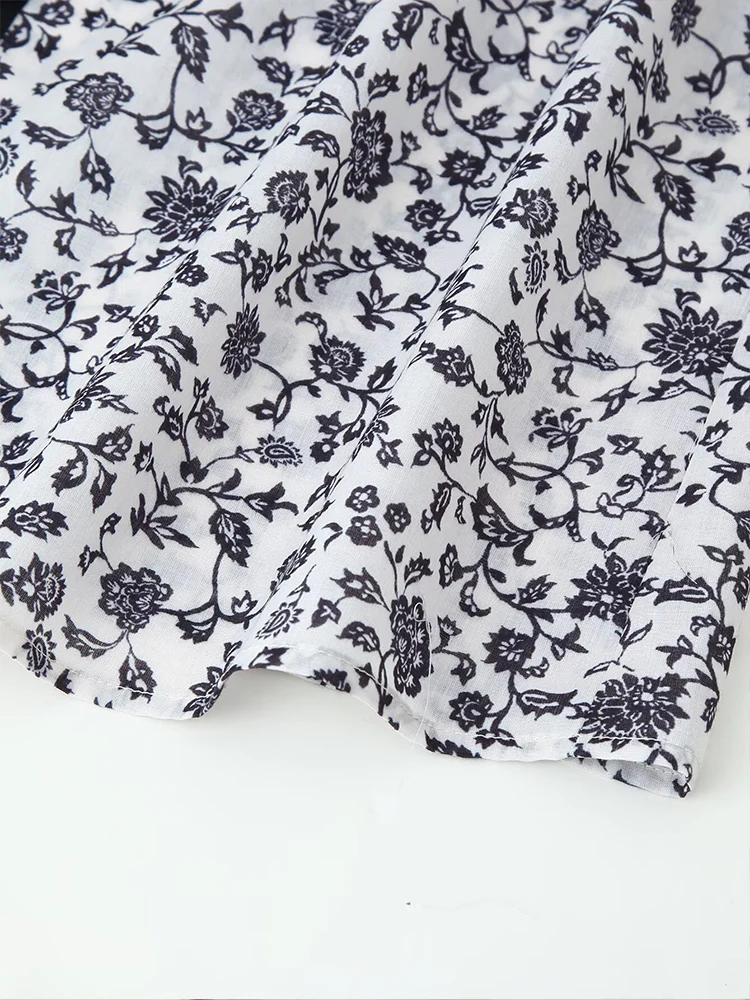 Camicia a maniche lunghe con stampa di posizionamento floreale, temperamento versatile, nuova moda da donna in stile europeo