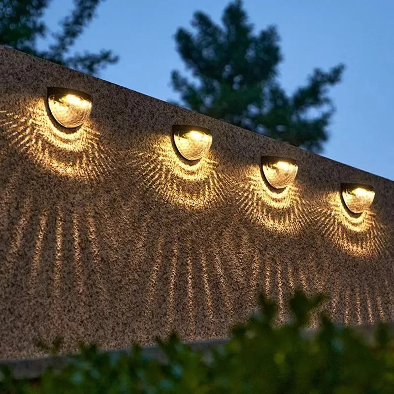 LED Solar Light Outdoor Wall Lamps Energy Garden Lamps Waterproof Solar Fence Lamp Christmas Decoration Festoon Lights