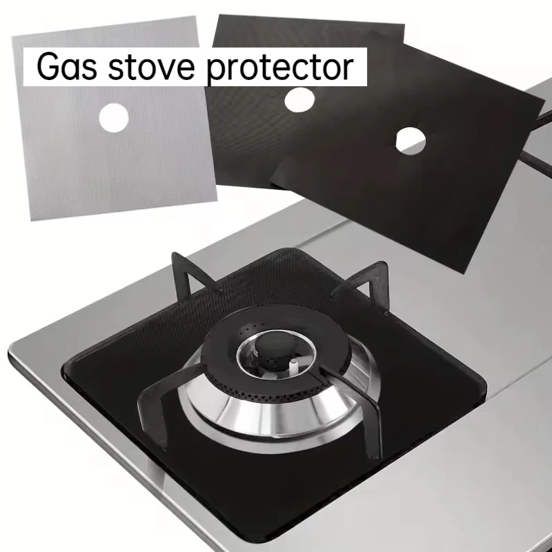 

4/8pcs 0.2mm Gas Cooker Protector Boiler Cover Cleaning Pad Reusable Boiler Cover Protector Kitchen Cookware Accessories
