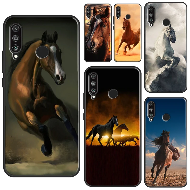 Running Horses Animal Case For Huawei P30 Lite P40 P20 Pro P Smart Z 2019 Nova 5T Honor 50 10 Lite 10i 8X 9X 8A