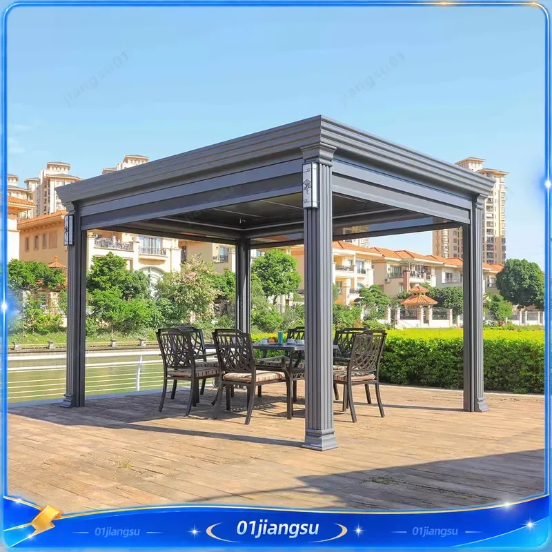 Newest Design Economy Aluminum Pergola Outdoor Garden Waterproof Bioclimatic Pergola Arches Arbours for Patio Backyard Shade