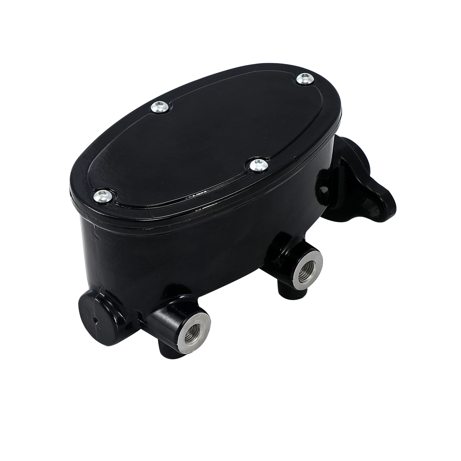Cilindro maestro doble Tandem ovalado de aluminio negro, varilla caliente de 1 "de diámetro para calle