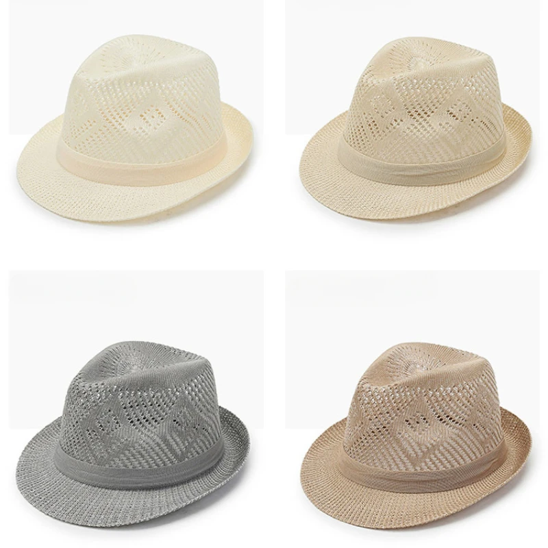 Summer Outdoor Hollow Visor Men Casual Hat Small Eaves Business Joker Sun Breathable Jazz Hat