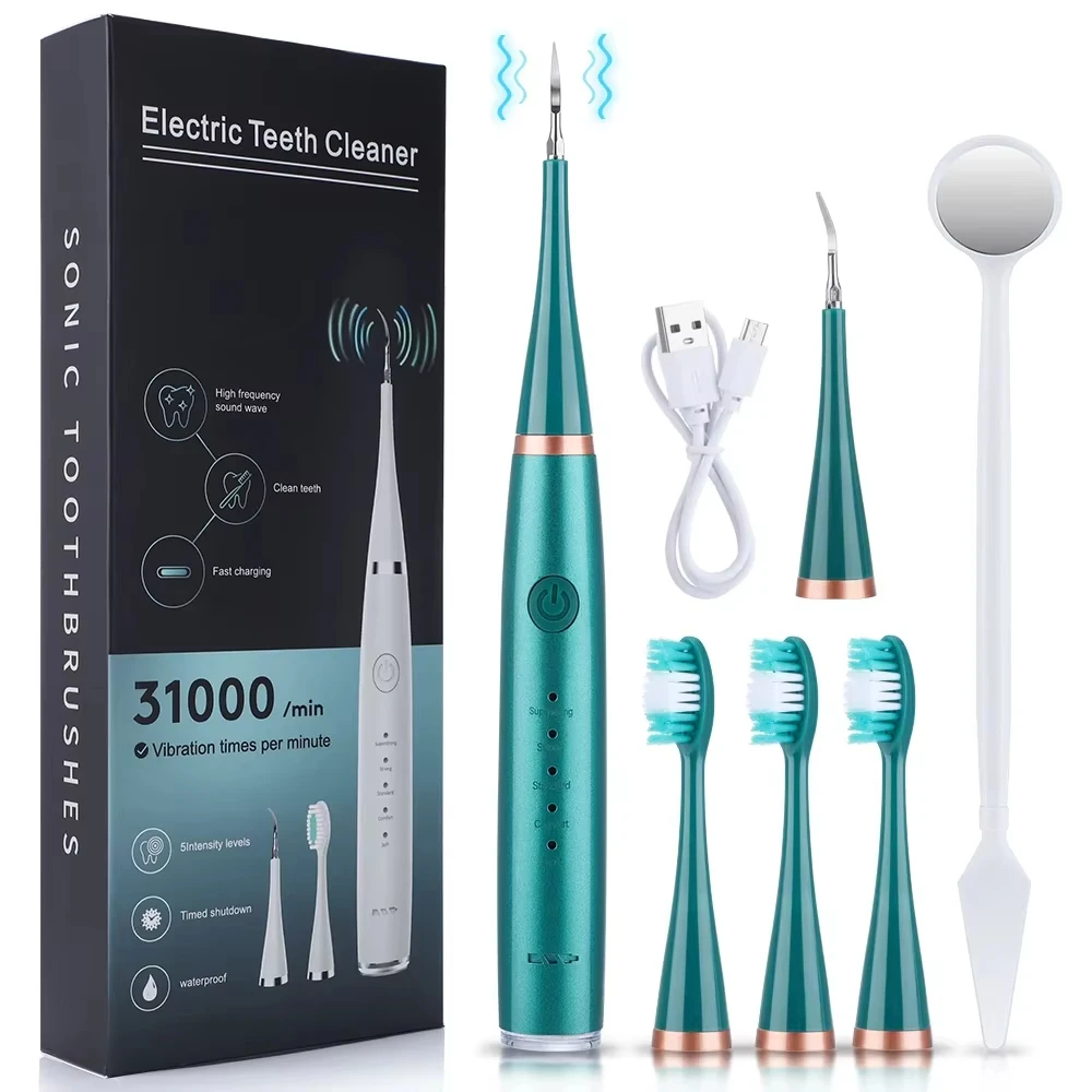 Six Functions Electric Toothbrush Set Efficient Tartar Removal With Scaling Teeth Feature For Total Oral Care Whitening Teeth