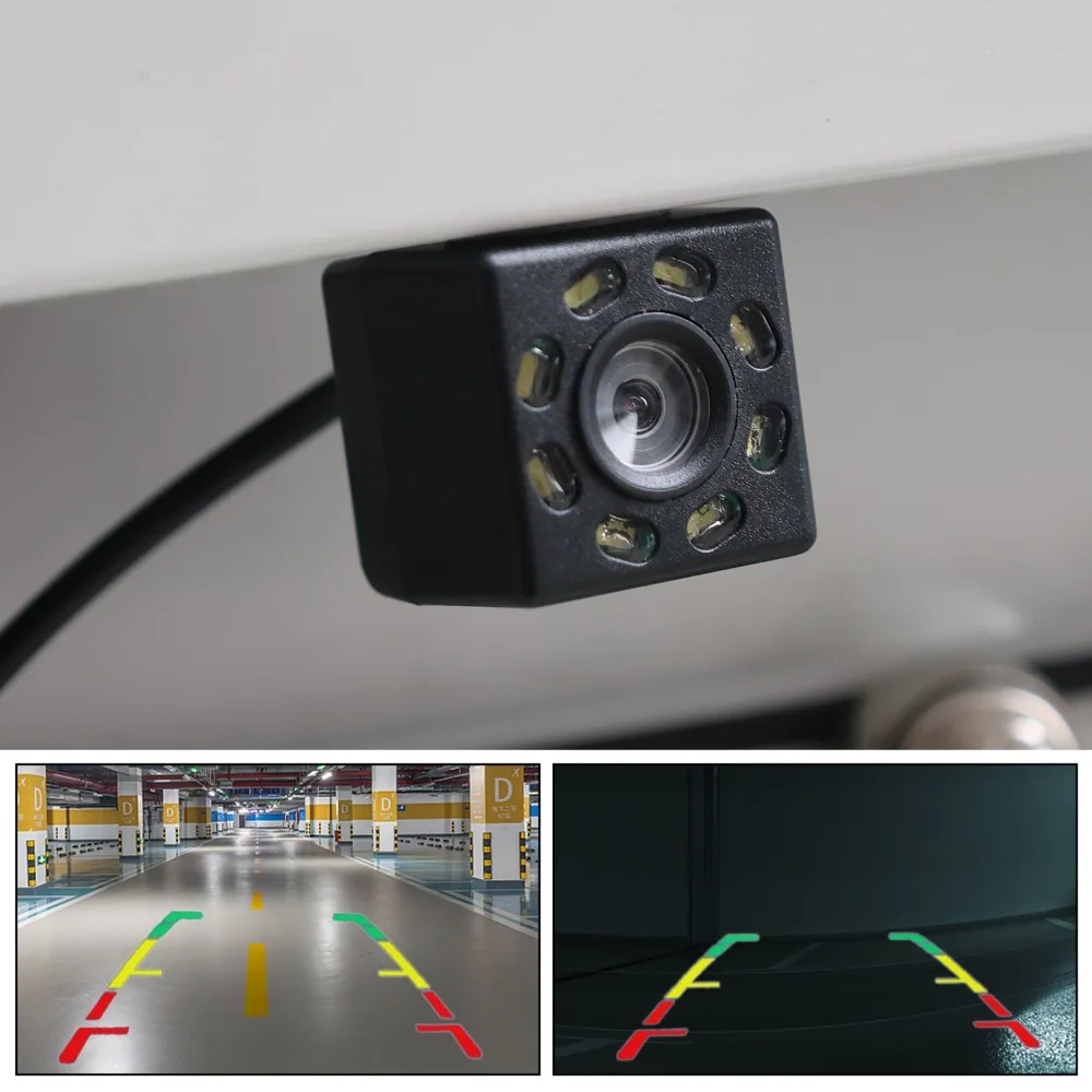 Waterproof 12 LED Night Vision Car Rear View Camera HD Color Image Backup Reverse Parking Monitor Wide Angle Auto Electronics