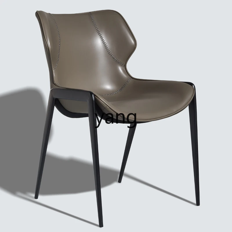 LMM stainless steel armrest back chair simple modern light luxury home hotel cafe negotiation chair