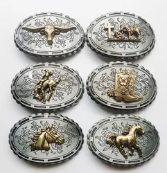 Western Belt Buckle Initial Vintage-Cowboy Rodeo Silver&Bronze Belt Buckle for Men Women