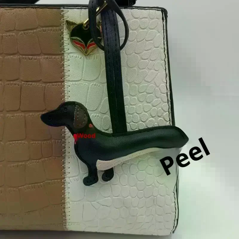 

1Pcs Adorable Dachshund Leather Bag Pendant with Red Bow Tie, Amusing Dog Hanging Ornament for Pet Enthusiast