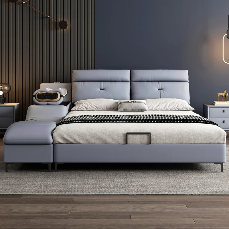 

For Bedroom Furniture Set Designer Leather Light Luxury Modern Bed king Size Bed Other Bedroom Furniture Storage Bed with Music