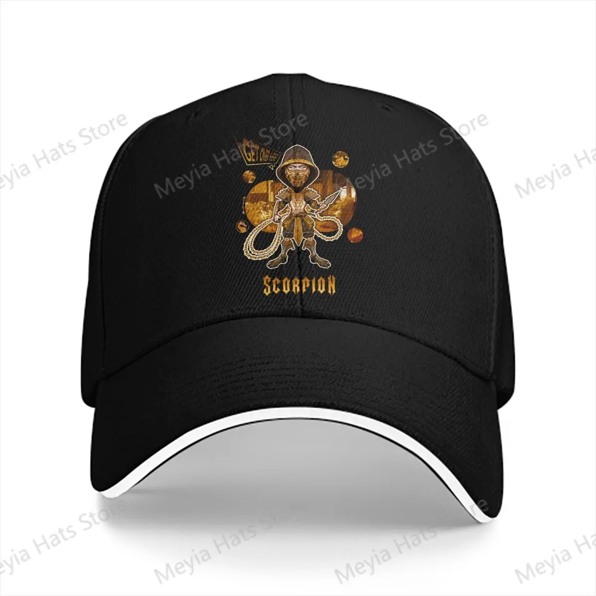 Scorpion Gold Mortal Kombat Multicolor Hat Peaked Women's Cap Personalized Visor Protection Hats