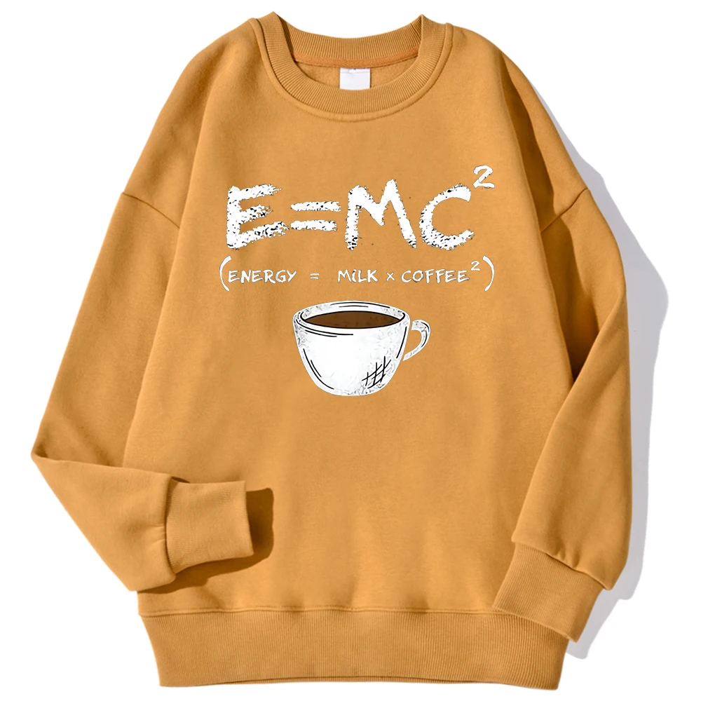 Energy=Milk+Coffee Printed Men Pullover Casual Comfortable Warm Hoodies Street Fashion Sweatshirts Autumn Fleece Sportswears