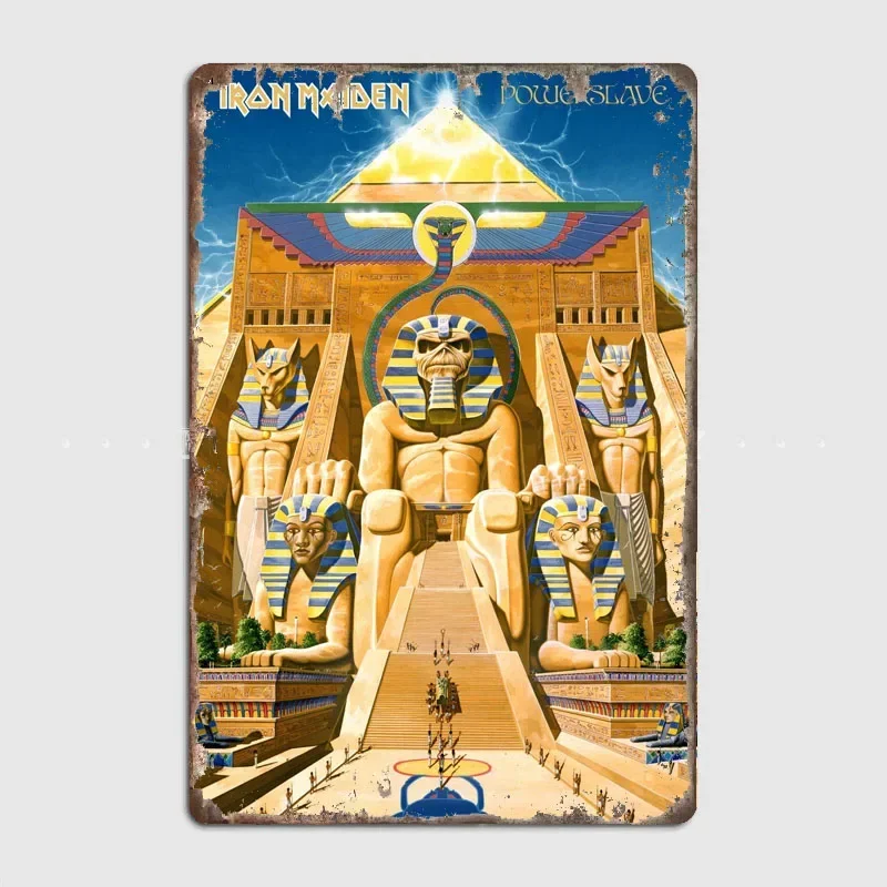 Powerslave  High Quality Metal Plaque with Modern Aesthetic Art for Room and Bar Decor，Vintage  Wall Decor Craft Gift