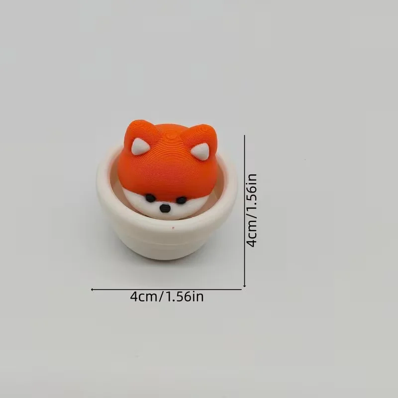 1 Niedliche Fuchs-Pflanzendekoration, die gedrückt werden kann, geeignet für Zuhause, Büro, Schreibtisch - Fuchsfigur aus Kunststoff – Detail 5