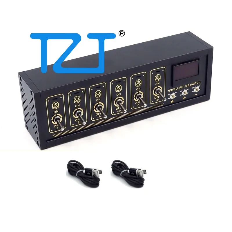 

TZT NovelLife KG-1/KG-2 6-канальный USB-переключатель OLED-экран Ретро USB-удлинитель концентратор с четырьмя переключателями данных