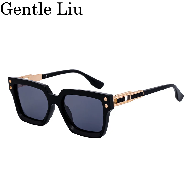 Retro Polarized Square  Sunglasses Men 2026 Luxury Brand Designer Classic Punk Sun Glasses For Male Driving Eyewear Shades UV400
