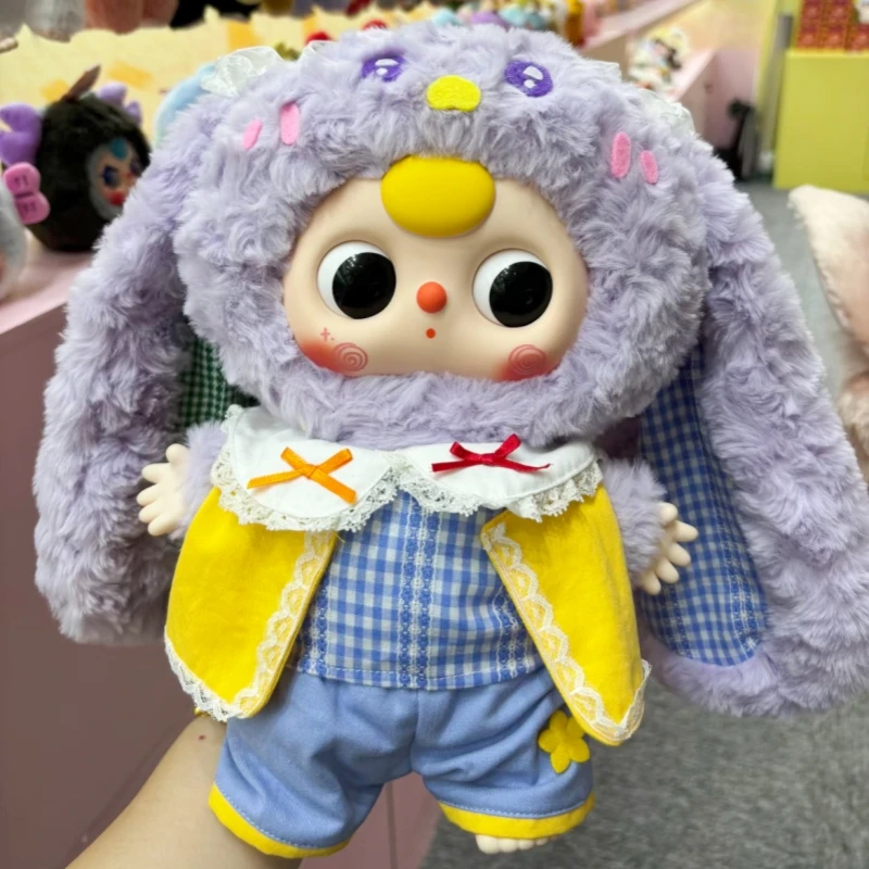 New Genuine Baby Three 400% V2 Vinyl Face Cute Doll Purple Big-Eared Rabbit Vinyl Doll Collection Model Toys Gifts For Kids