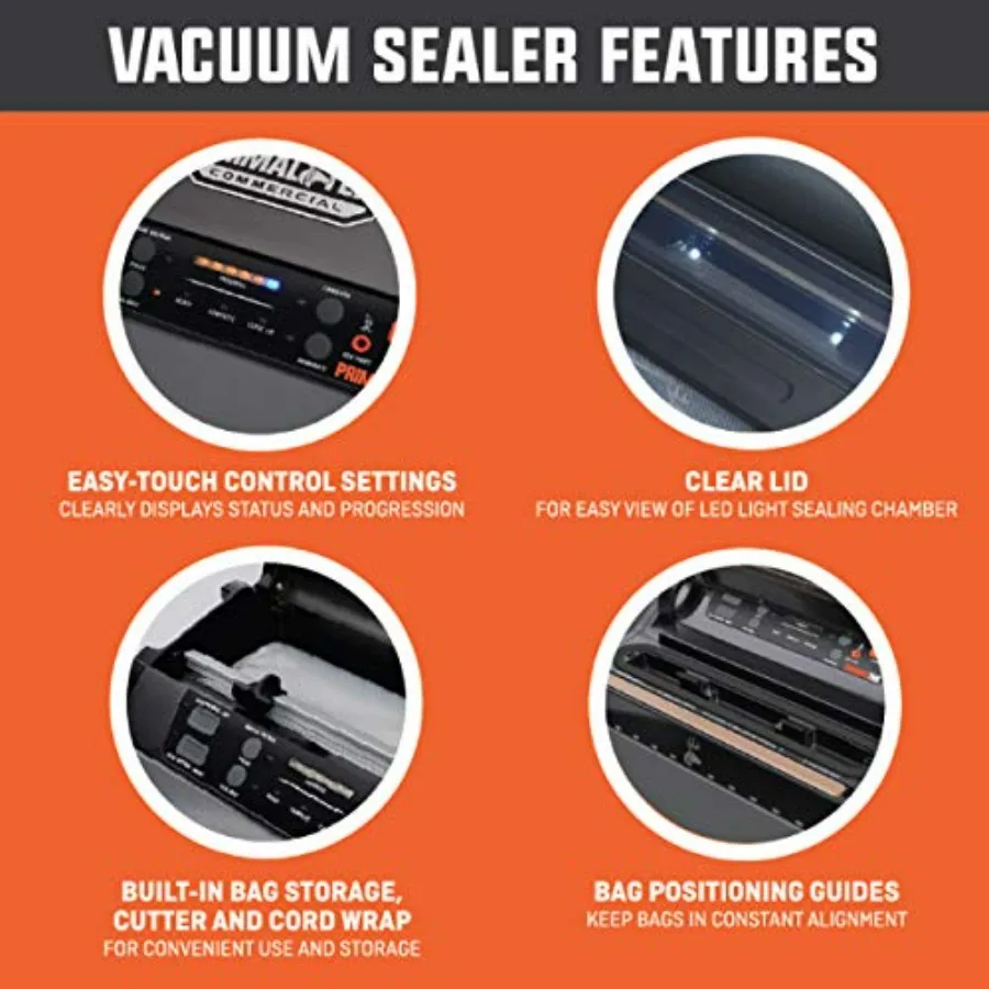 12 Commercial Grade Vacuum Sealer with User Friendly Design for Efficient Food Preservation and Sous Vide Cooking Offers 28 Vac