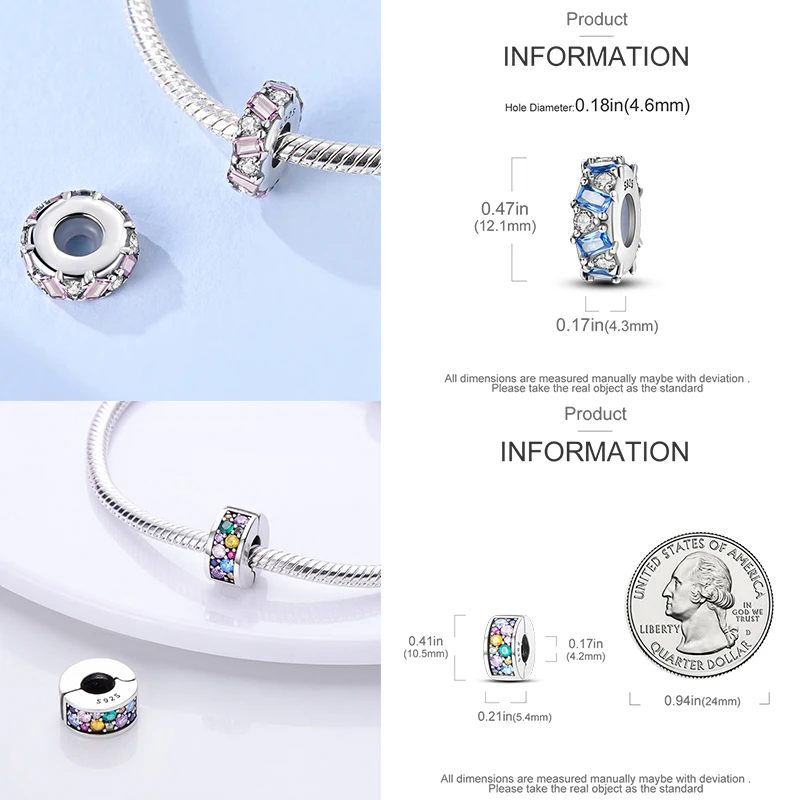 925 Sterling Silber Spacer Charm Perlen Schmetterling Blumen Stern Mond Bunt Lila DIY Armband Halskette Schmuck Geschenk für Frauen – Detail 9