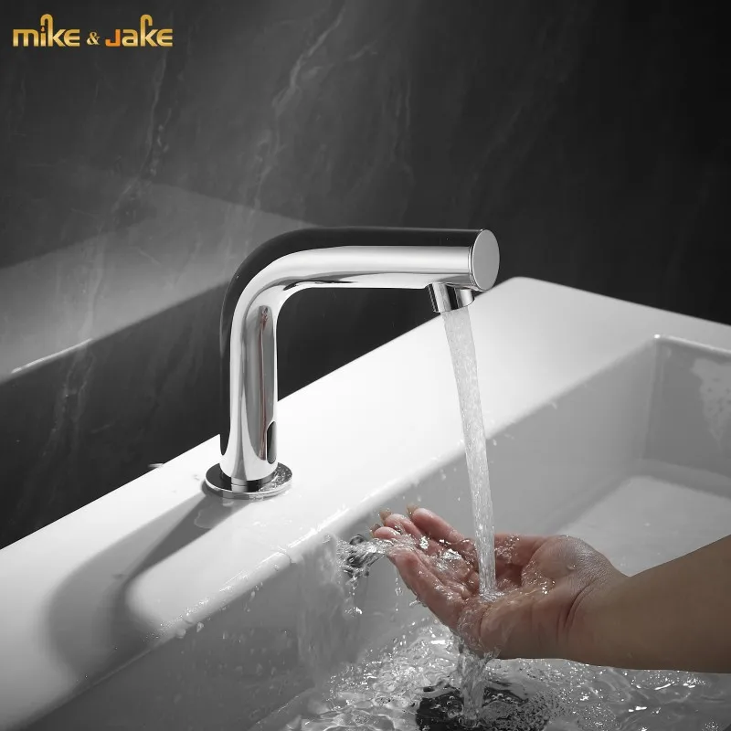 

sensor basin sink faucet hot and cold Sensor chrome brass sensor bathroom mixer Infrared induction Black kitchen sink tap