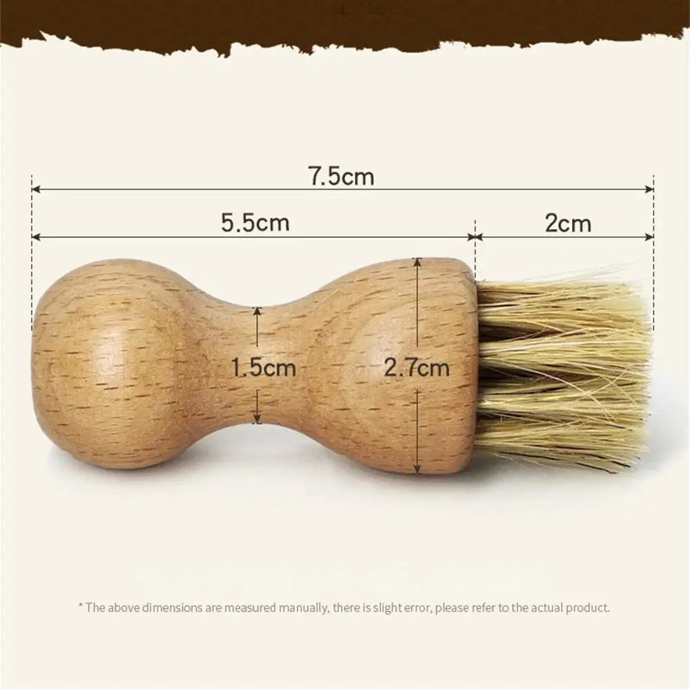 Leather Shoe Bristle Brush Durable Waxing Brush Comfortable Beech Handle Wood Color Household Cleaning Appliances Easy To Use