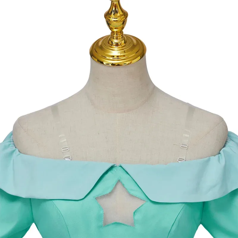 2025 nueva princesa Rosalina Cosplay para mujer traje de Halloween lindo azul claro Crop Tops faldas conjunto Comic Con Galaxy Star P ☆ ★ ee ☆ ★