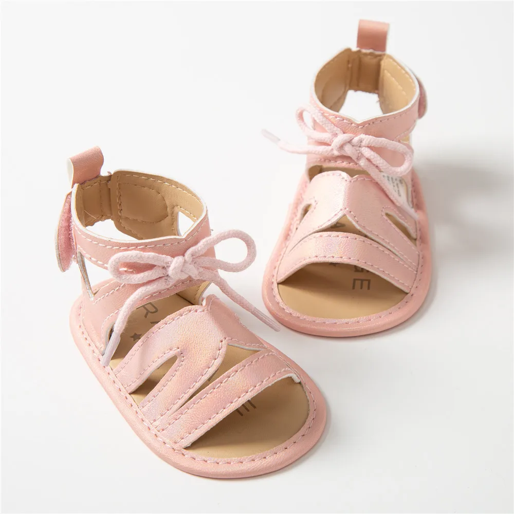 

Summer Breathable Toddlers Sandals Baby Girls Solid Color Soft Sole High Shoes Infant Non-slip Prewalker