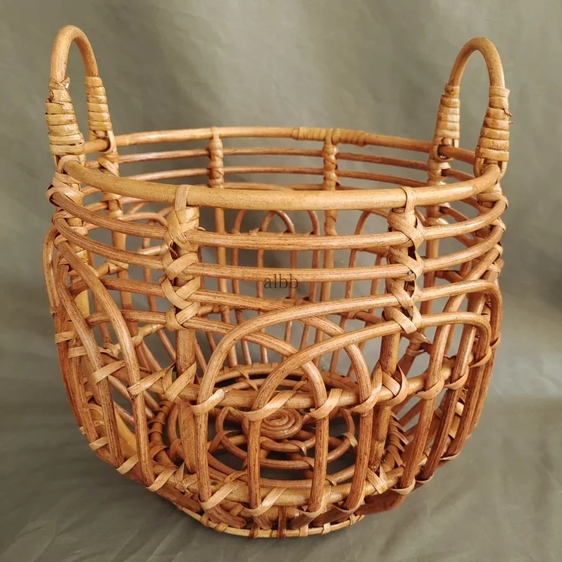 Cestino retrò intrecciato a mano Puntelli per foto per bambini - Giocattolo assistito in studio di tiro in posa per neonati Regalo perfetto per la fotografia infantile della ragazza del ragazzo