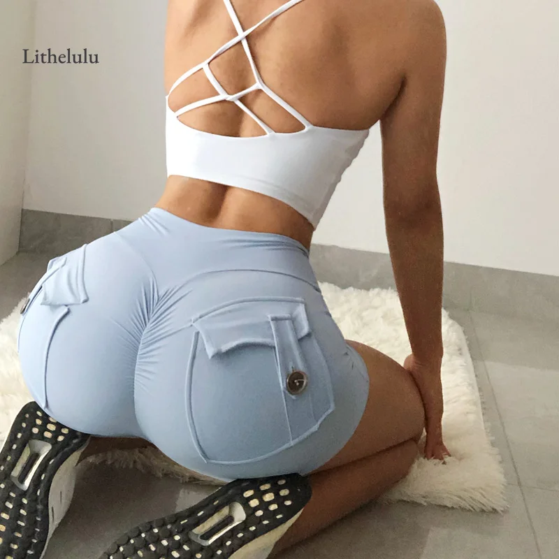 Short de motard taille haute pour femme, legging de yoga, fitness, séchage rapide, sexy, serré, push-up, sport, décontracté, entraînement, jogging