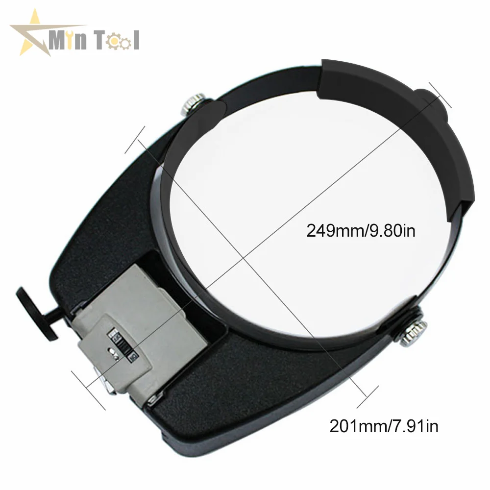 10X Headband Magnifier Glasses Helmet Style Loupe Lens LED Lights Loupe Microscope For Repairing Watch Jewelry Reading Tool