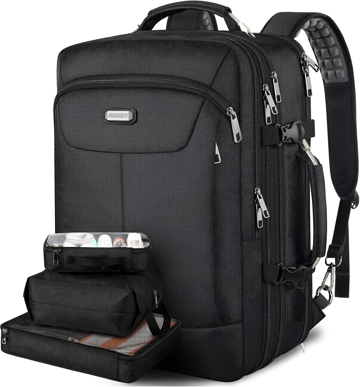 50L Carry-On Backpack, Airline Approved, Expandable with 3 Packing Cubes, for Travel