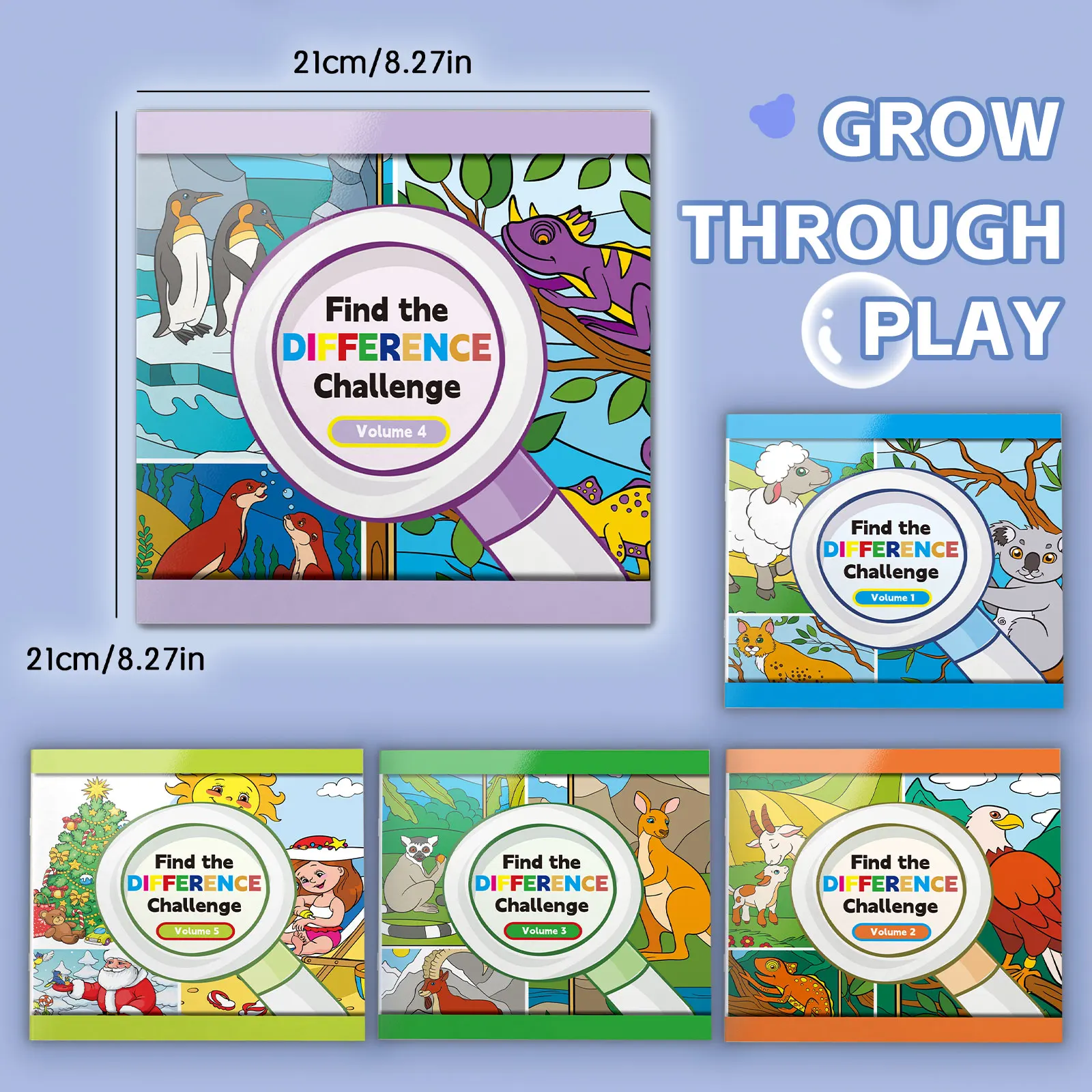 Find the Difference Puzzle Book for Kids – Fun Spot the Difference Brain Challenge Activity Book