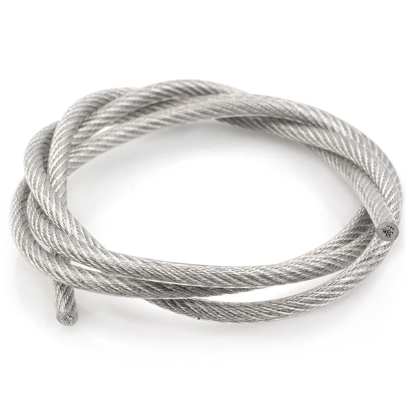 

1-20M 0.38-16mm PVC Coated Steel Wire 304 Stainless Steel Stranded Wire Rope Soft Cable Transparent Stainless Steel Clothesline