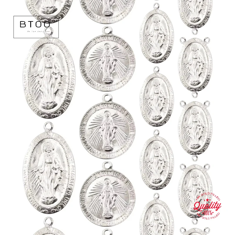 

925 Sterling Silver Mother Mary Charm Miraculous Mary Pendant Jewelry for Faithful Wholesale