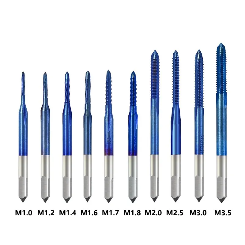 10pcs M1-M3.5 나사 탭 조정 가능한 M1-M8 렌치 기계 탭 렌치 세트 금속 작업 나사 탭