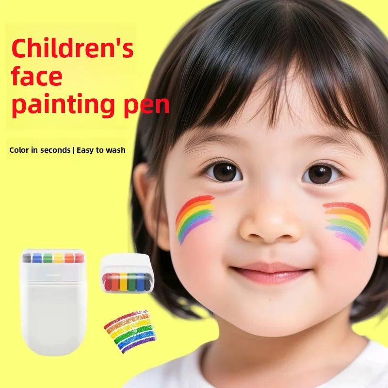 

Набор из 2 шт. 6-цветных фломастеров для рисования на лице, создающих атмосферу спортивных соревнований на Кубке мира, моющиеся, для рисования радуги на лице
