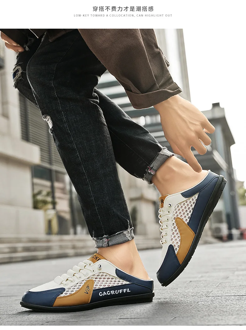 2026 Sommer Neuer Stil Geschlossene Halbschuhe für Herren mit atmungsaktivem Mesh-Slip-On-Design, modische und atmungsaktive Loafer – Detail 13