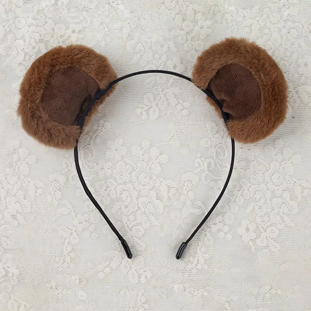 Chipmunk Ear Headband Plush Bear Ear Decor Girl Headgear Elastic Design Animal Theme Headband Makeup Headgear