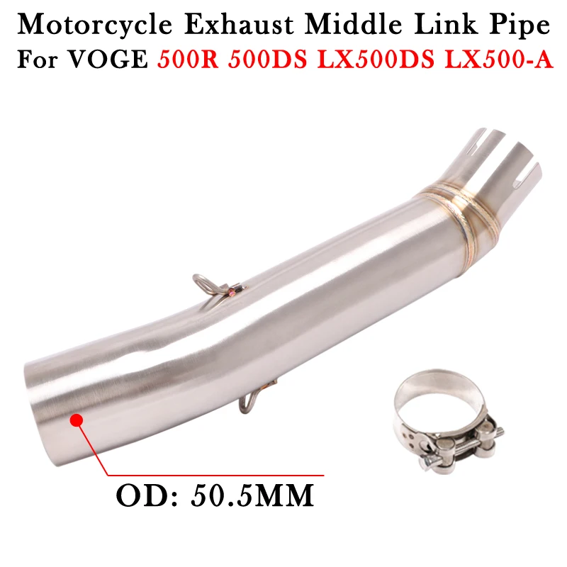 

Slip On For VOGE 500R LX500DS 500DS LX500-A Motorcycle Exhaust Muffler Middle Link Pipe Escape Moto Modify 51MM Bike Connection