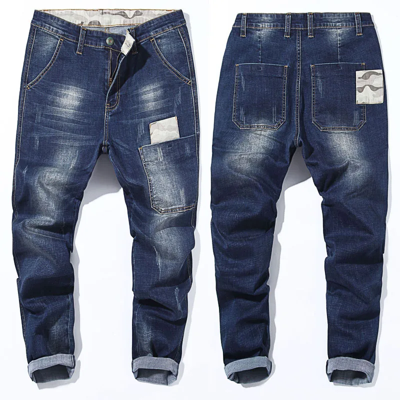 

Plus Size Harlan Jeans Male Nice Spring Pop Men's Stretch Jeans Fashion Casual Camouflage Trousers Brand Clothes 40 42 44 46 48