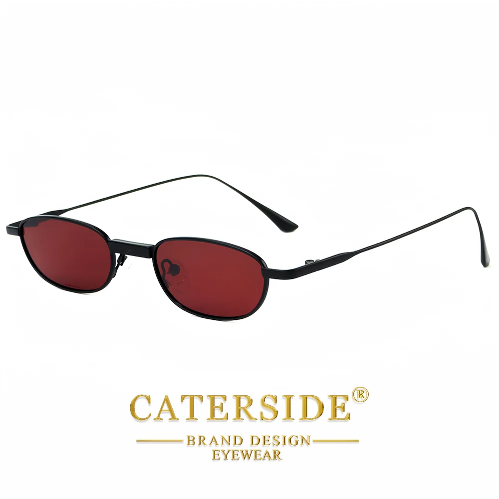 CATERSIDE Herren Hip-Hop-Sonnenbrille, Premium-Metall, kleiner Rahmen, Damen-Reise-, Business-, Party-, Urlaubsgeschenk, Dekorative Brille, UV400 – Detail 8