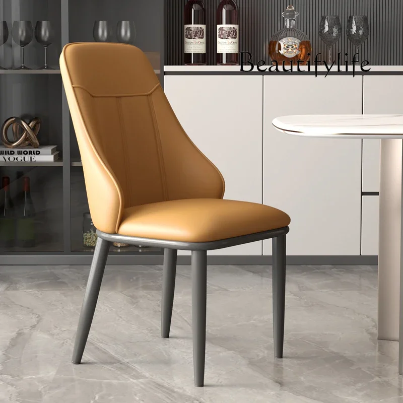 Nordic light luxury dining chair home backrest Italian modern designer fashion casual simple