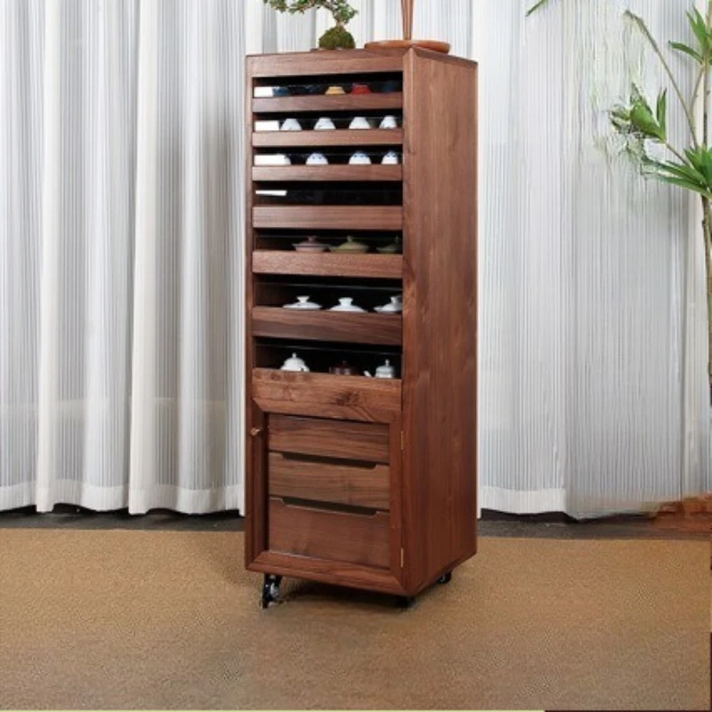

Tea set, tea set, storage cabinet, collection, multi-layer 50-adult ten-bucket , black walnut dental cabinet,